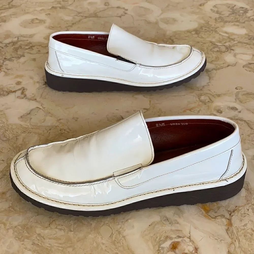 Donald J. Pliner White Patent Leather Loafers
